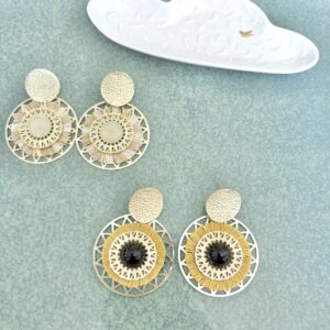 Boucles d'oreille Bethsabée moutarde