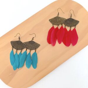 Boucles d'oreille 3 plumes