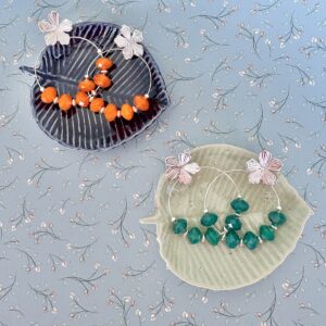 Boucles d'oreille grande creole fleur