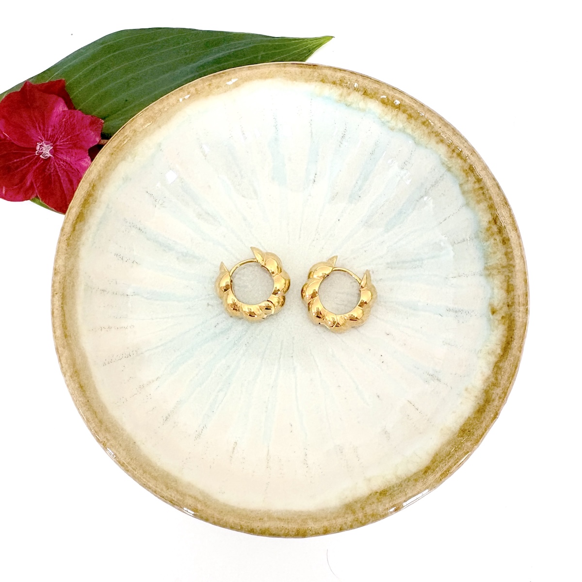 Boucles d'oreille Rosalie - plaqué or