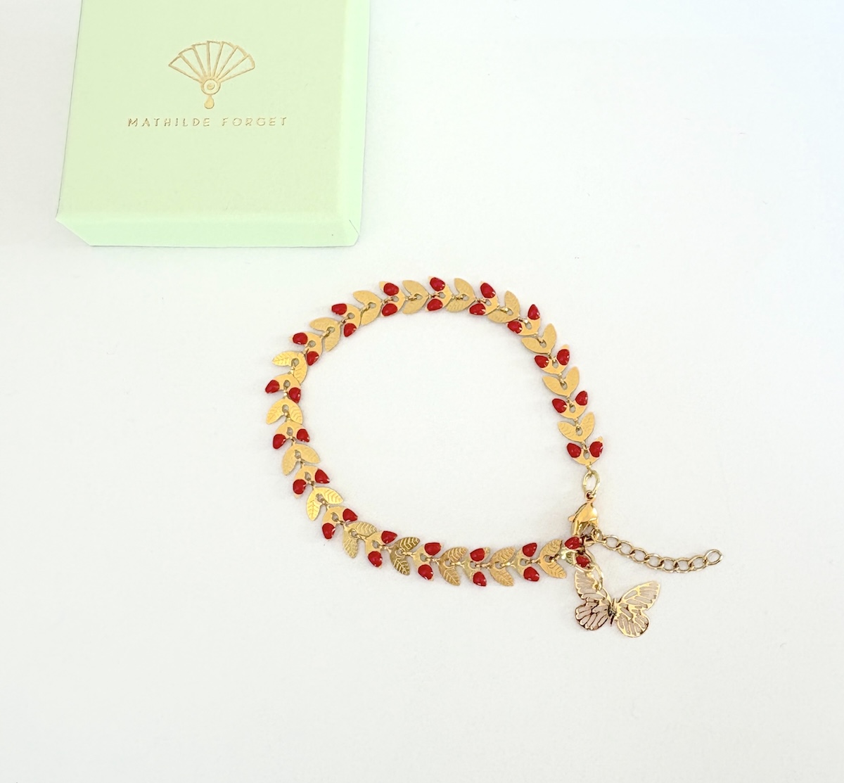 Bracelet papillon rouge