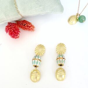 Boucles d'oreille Scarabée