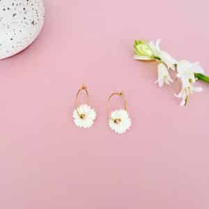 Boucles d'oreille Crème