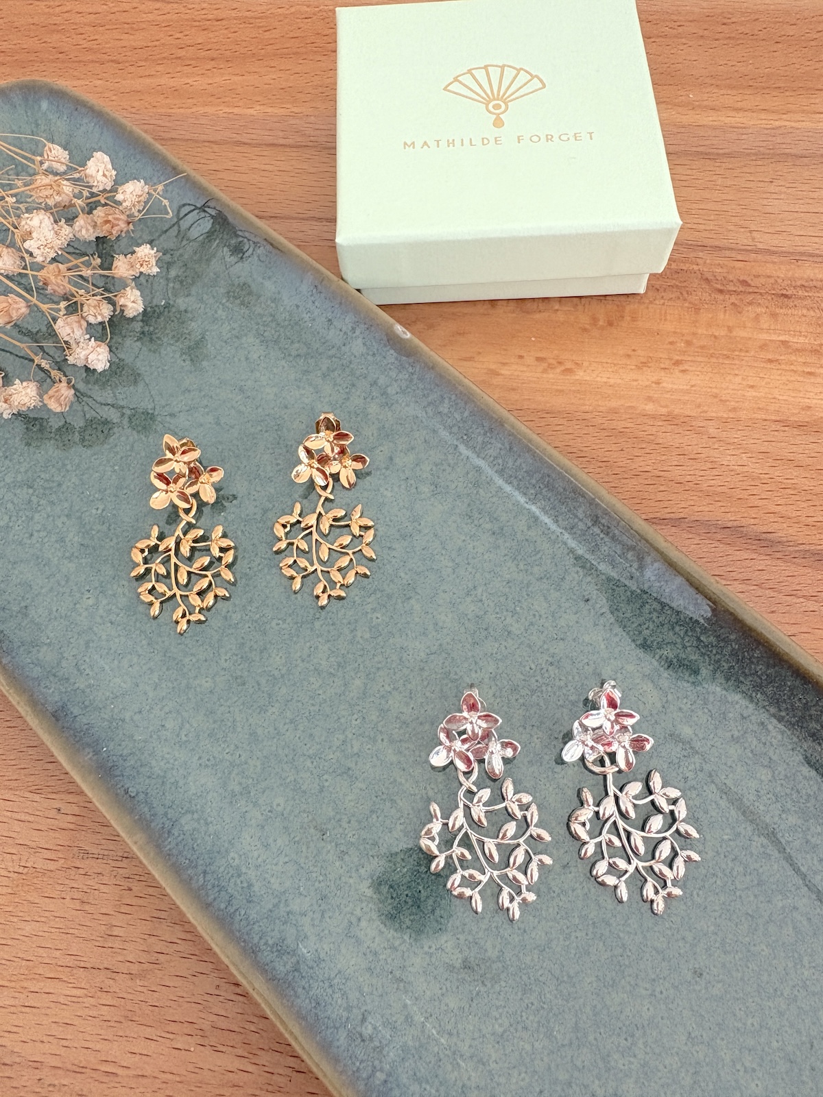 Boucles d'oreille Myrtil - plaqué or – Image 6