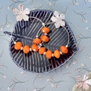 Boucles d'oreille grande creole fleur