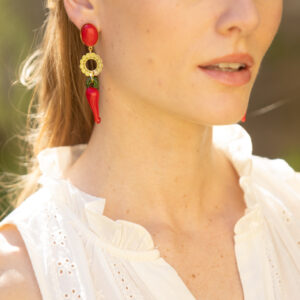 boucles doreille piment dorees a lor fin disponible sur clou ou clip joyeuses et lumineuses