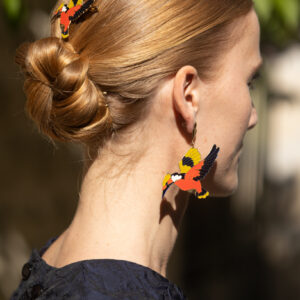 peigne barrette oiseau colibri accessoire cheveux original et coloree
