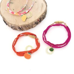 bracelet soie liberty fermoir aimante couleurs pepsy printanieres