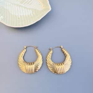 Boucles d'oreille créole striée