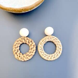 Boucles d'oreille Rotin
