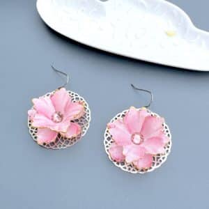 Boucles d'oreille Pivoine argenté